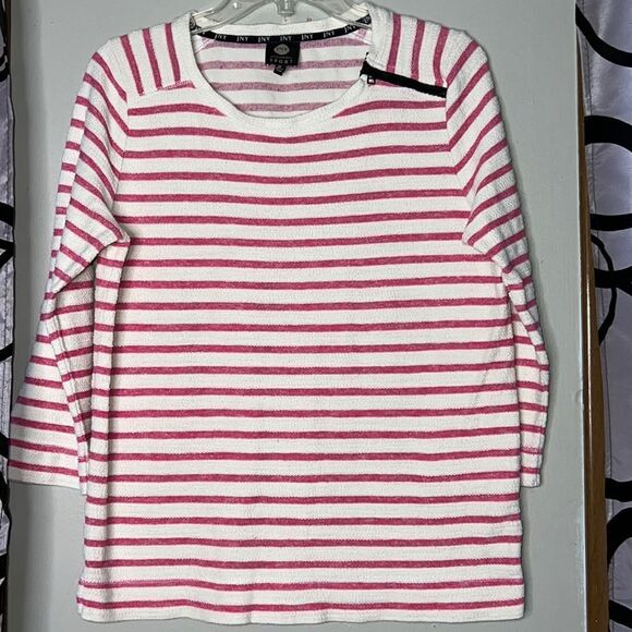 Jones, New York Sport striped three-quarter sleeve, top size medium - Picture 1 of 12
